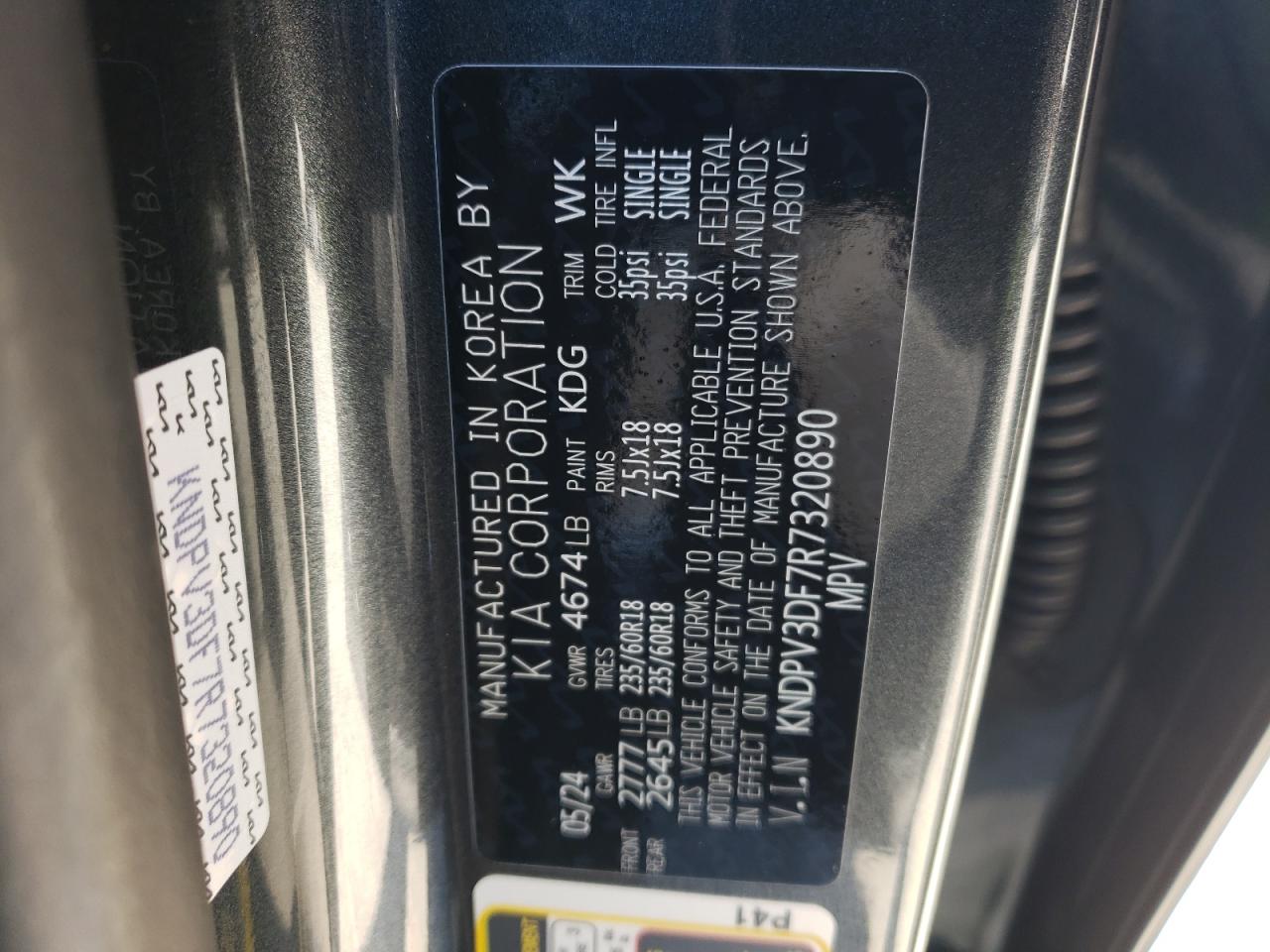 2024 KIA SPORTAGE EX VIN:KNDPV3DF7R7320890