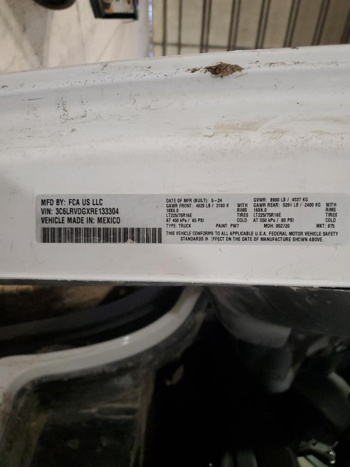 2024 RAM PROMASTER 2500 2500 HIGH VIN:3C6LRVDGXRE133304