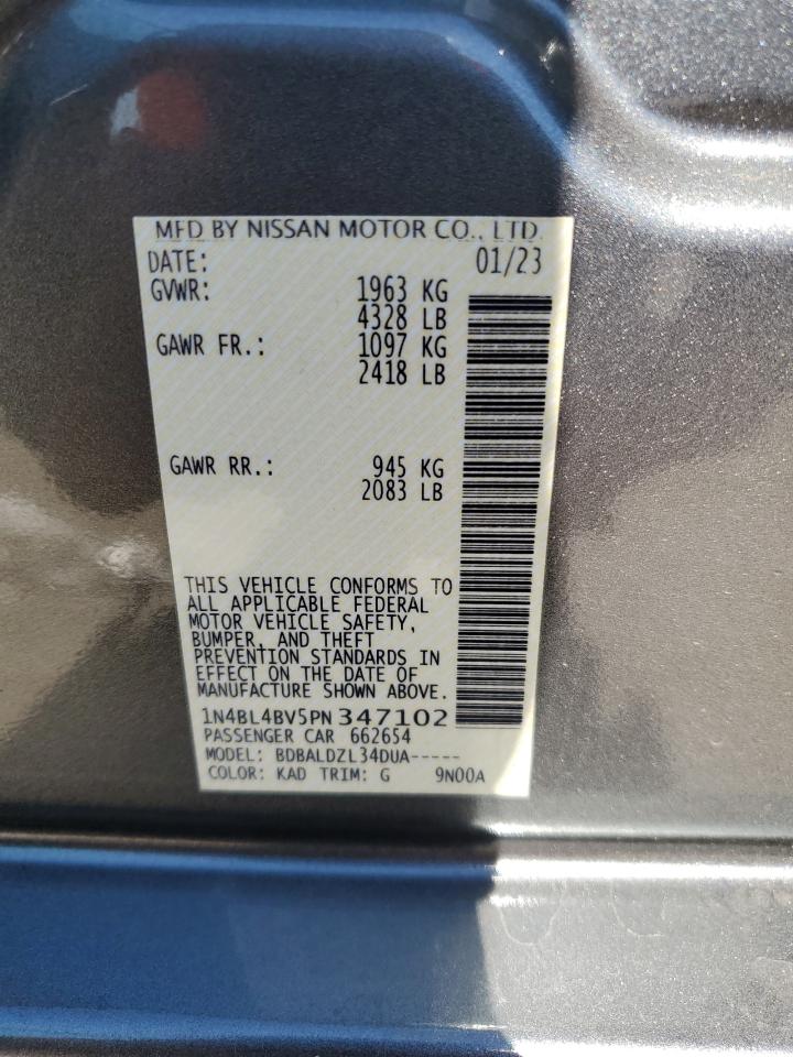 2023 NISSAN ALTIMA S VIN:1N4BL4BV5PN347102