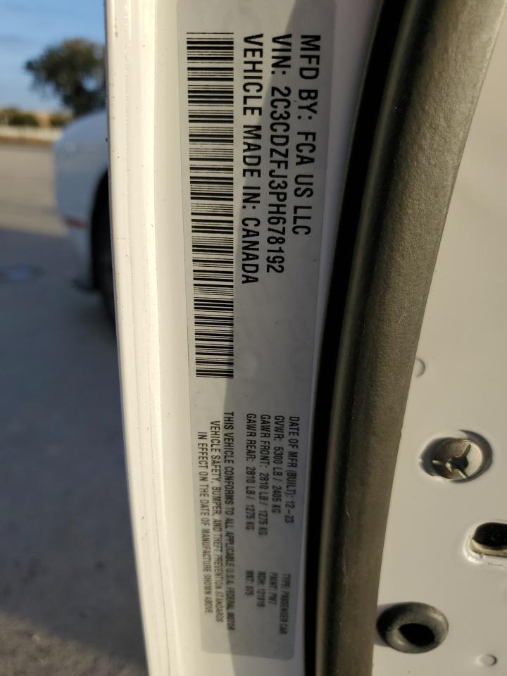 2023 DODGE CHALLENGER R/T SCAT PACK VIN:2C3CDZFJ3PH678192