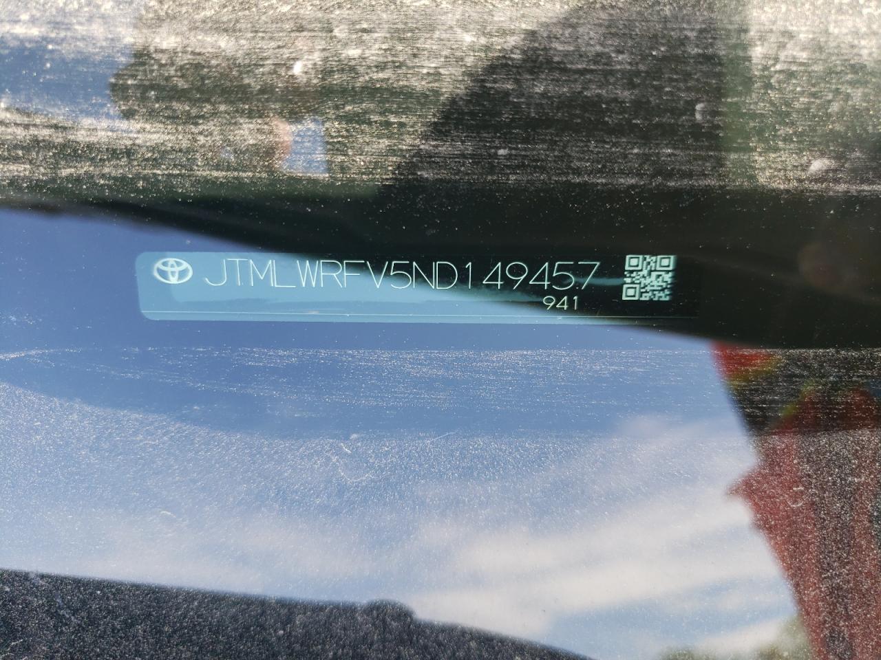 2022 TOYOTA RAV4 LE VIN:JTMLWRFV5ND149457