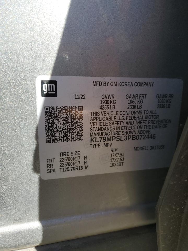 2023 CHEVROLET TRAILBLAZER LT VIN:KL79MPSL3PB072446