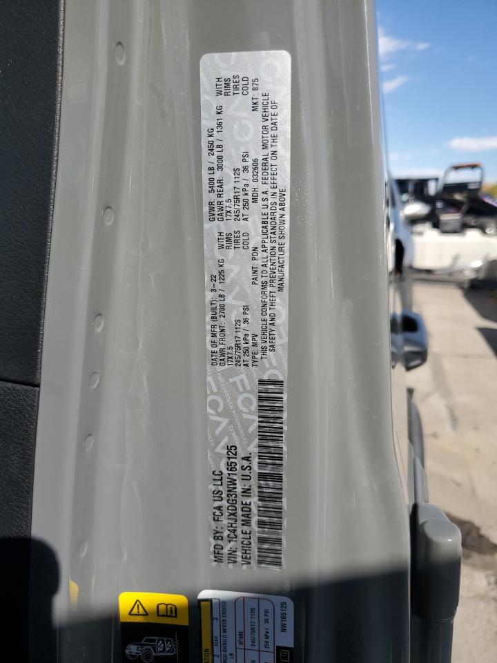 2022 JEEP WRANGLER UNLIMITED SPORT VIN:1C4HJXDG3NW165125