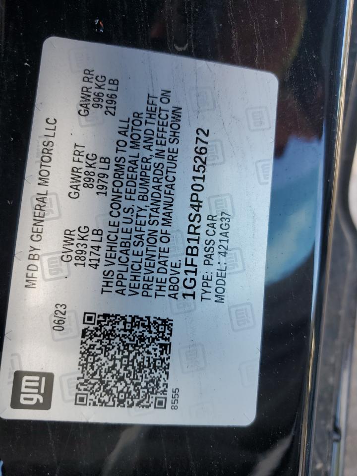 2023 CHEVROLET CAMARO LS VIN:1G1FB1RS4P0152672