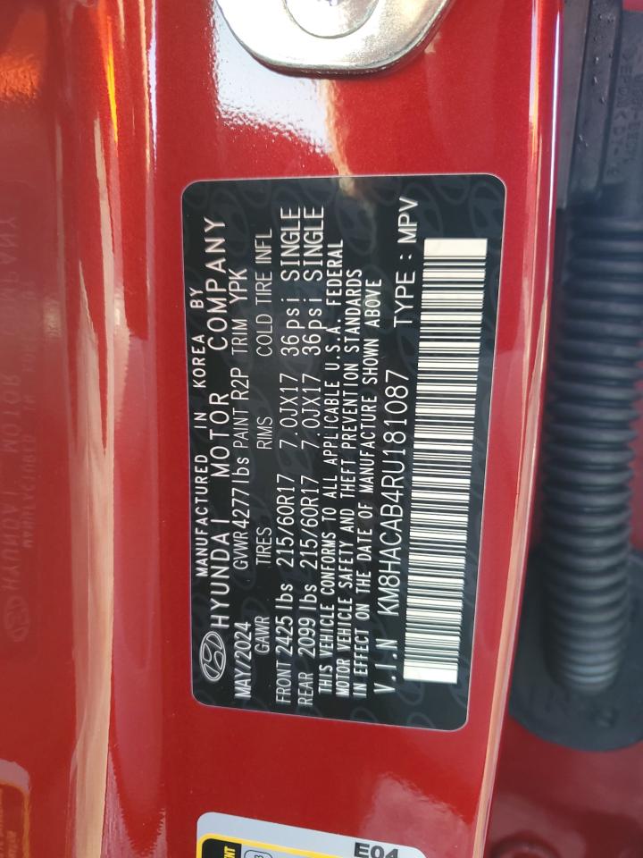 2024 HYUNDAI KONA SE VIN:KM8HACAB4RU181087
