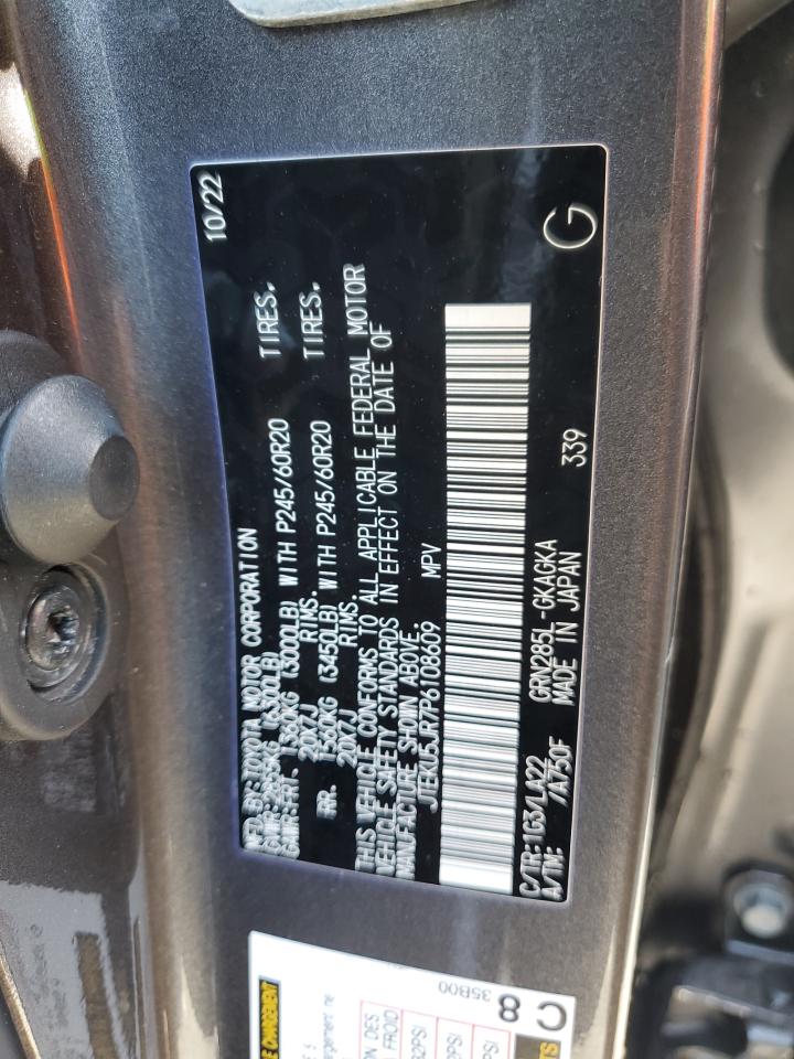 2023 TOYOTA 4RUNNER LIMITED VIN:JTEKU5JR7P6108609