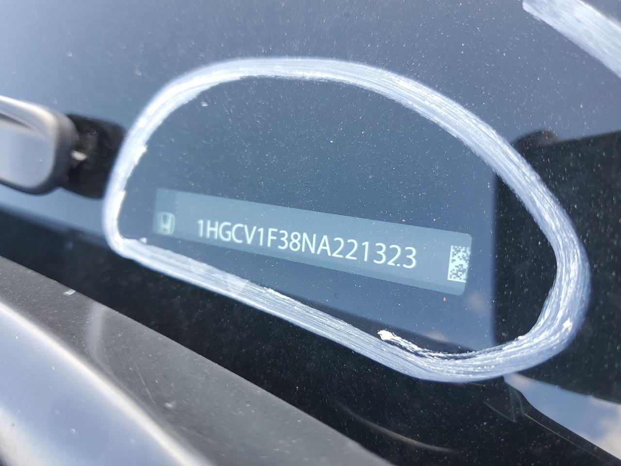 2022 HONDA ACCORD SPORT VIN:1HGCV1F38NA221323