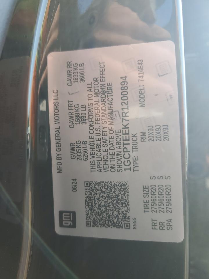 2024 CHEVROLET COLORADO TRAIL BOSS VIN:1GCPTEEK7R1200894