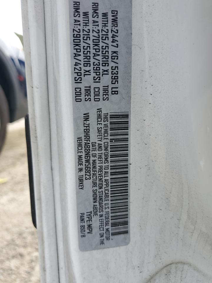 2022 RAM PROMASTER CITY TRADESMAN VIN:ZFBHRFAB8N6W56823