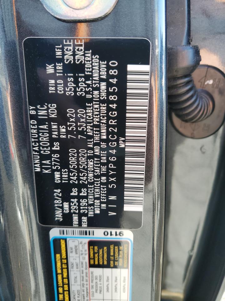 2024 KIA TELLURIDE S VIN:5XYP64GC2RG485480