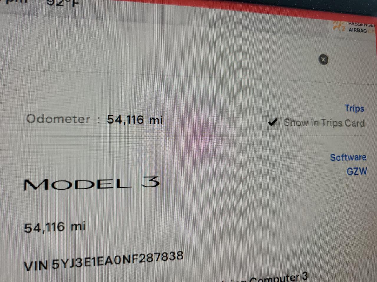 2022 TESLA MODEL 3  VIN:5YJ3E1EA0NF287838