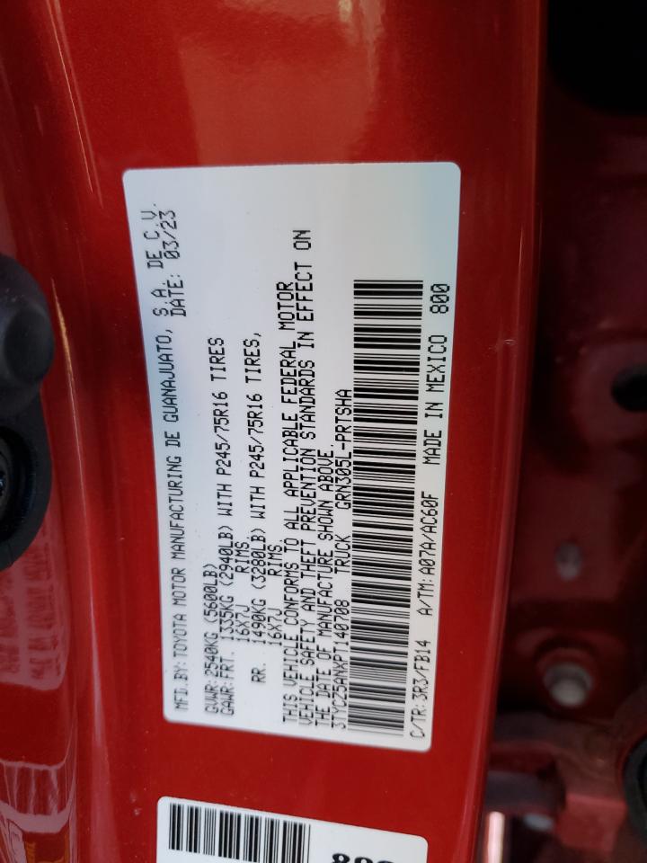 2023 TOYOTA TACOMA DOUBLE CAB VIN:3TYCZ5ANXPT140708