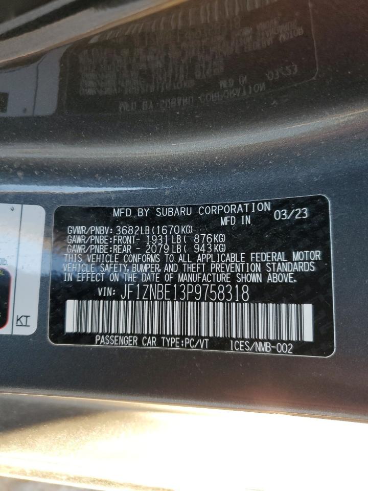 2023 TOYOTA GR 86 PREMIUM VIN:JF1ZNBE13P9758318