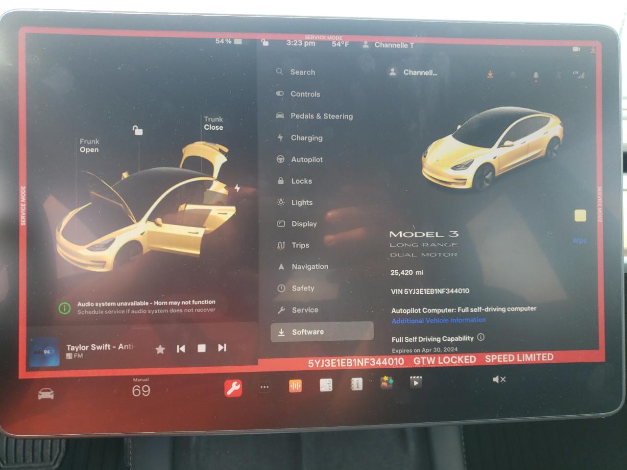 2022 TESLA MODEL 3  VIN:5YJ3E1EB1NF344010