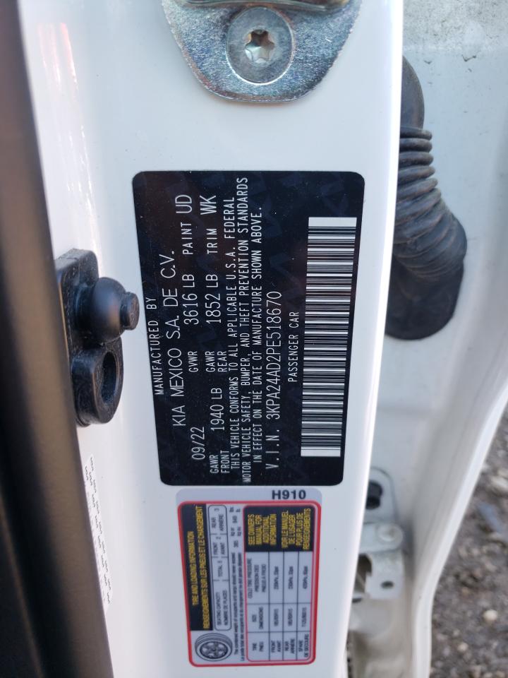 2023 KIA RIO LX VIN:3KPA24AD2PE518670