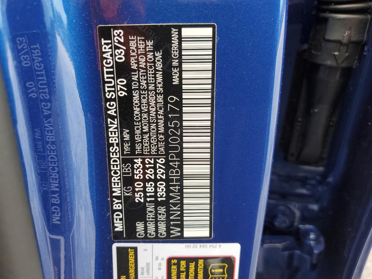 2023 MERCEDES-BENZ GLC 300 4MATIC VIN:W1NKM4HB4PU025179