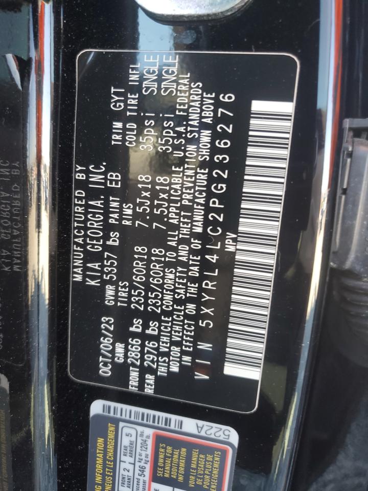 2023 KIA SORENTO S VIN:5XYRL4LC2PG236276