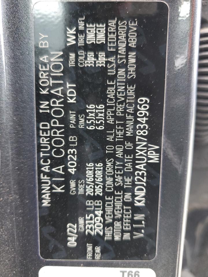 2022 KIA SOUL LX VIN:KNDJ23AUXN7834969