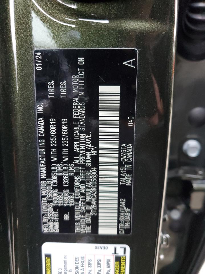 2024 LEXUS RX 350 BASE VIN:2T2BAMCA3RC056904