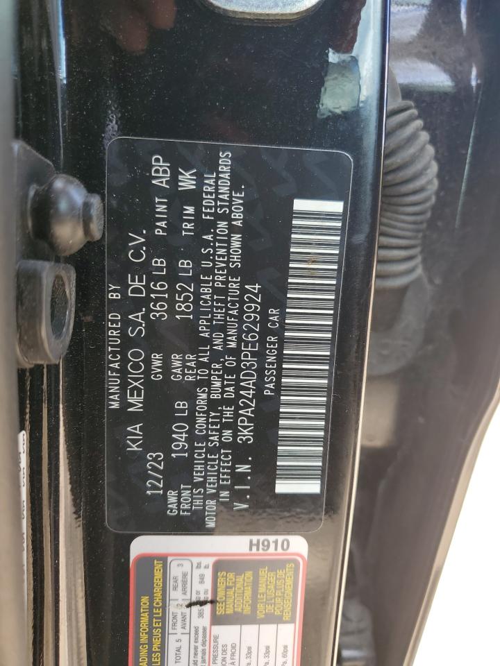 2023 KIA RIO LX VIN:3KPA24AD3PE629924