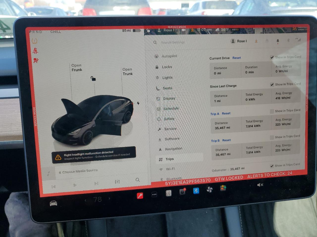 2023 TESLA MODEL 3  VIN:5YJ3E1EA2PF563570