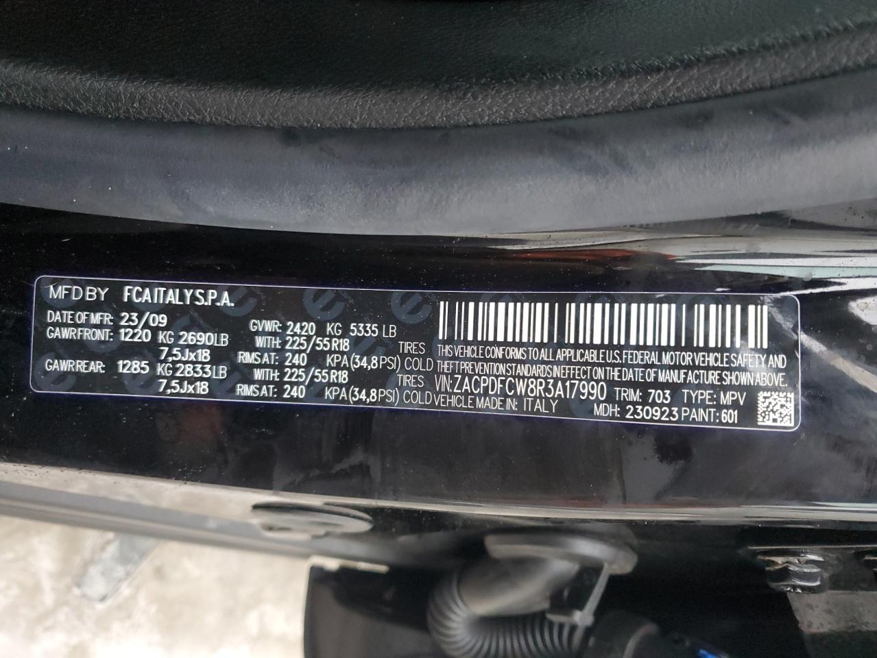 2024 DODGE HORNET R/T VIN:ZACPDFCW8R3A17990