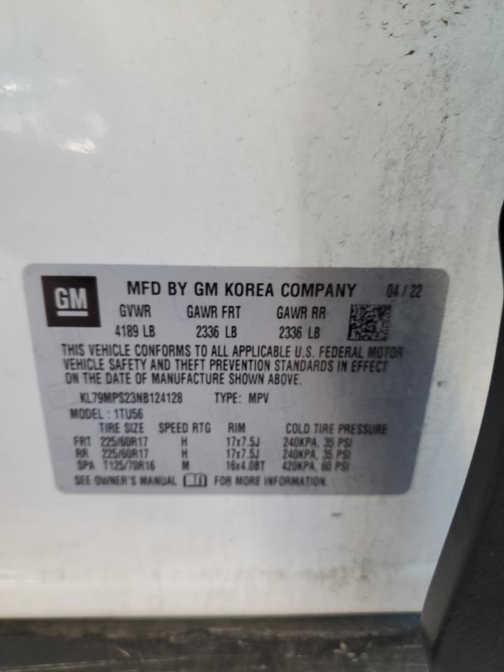 2022 CHEVROLET TRAILBLAZER LT VIN:KL79MPS23NB124128