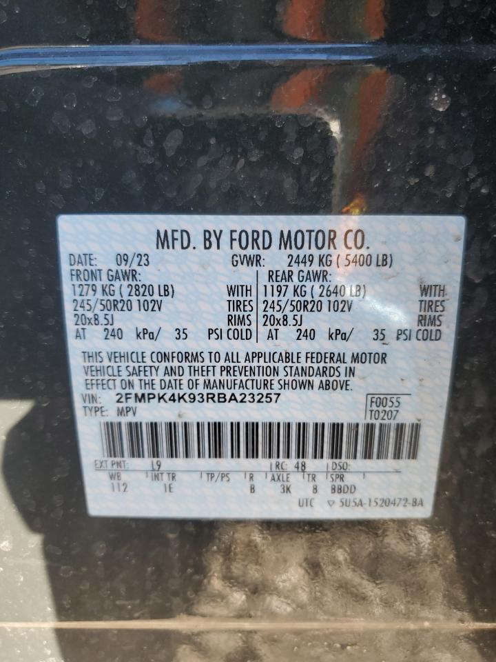 2024 FORD EDGE TITANIUM VIN:2FMPK4K93RBA23257
