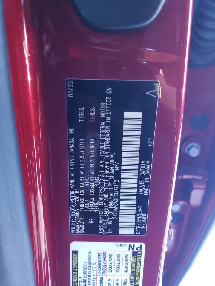 2023 LEXUS RX 350 BASE VIN:2T2BAMCAXPC006112