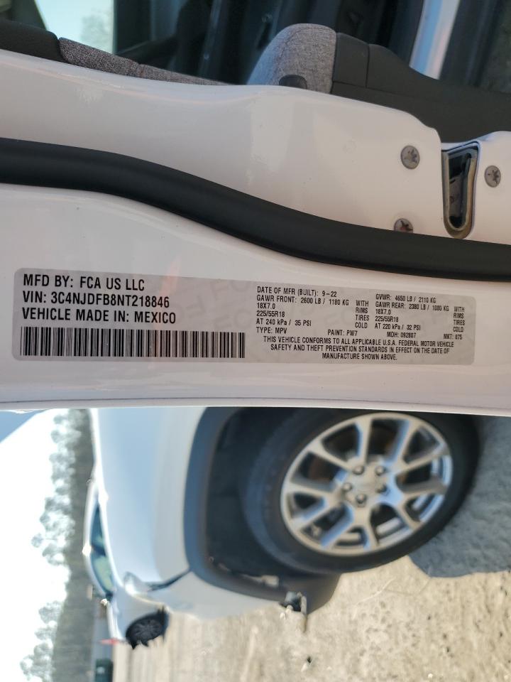 2022 JEEP COMPASS LATITUDE LUX VIN:3C4NJDFB8NT218846