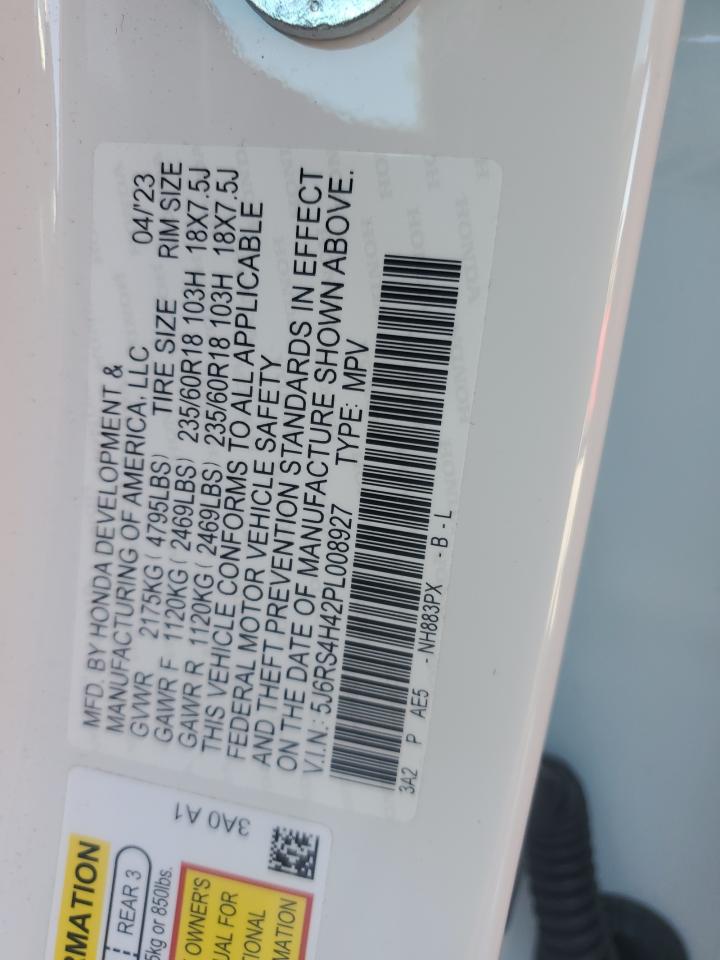 2023 HONDA CR-V EX VIN:5J6RS4H42PL008927