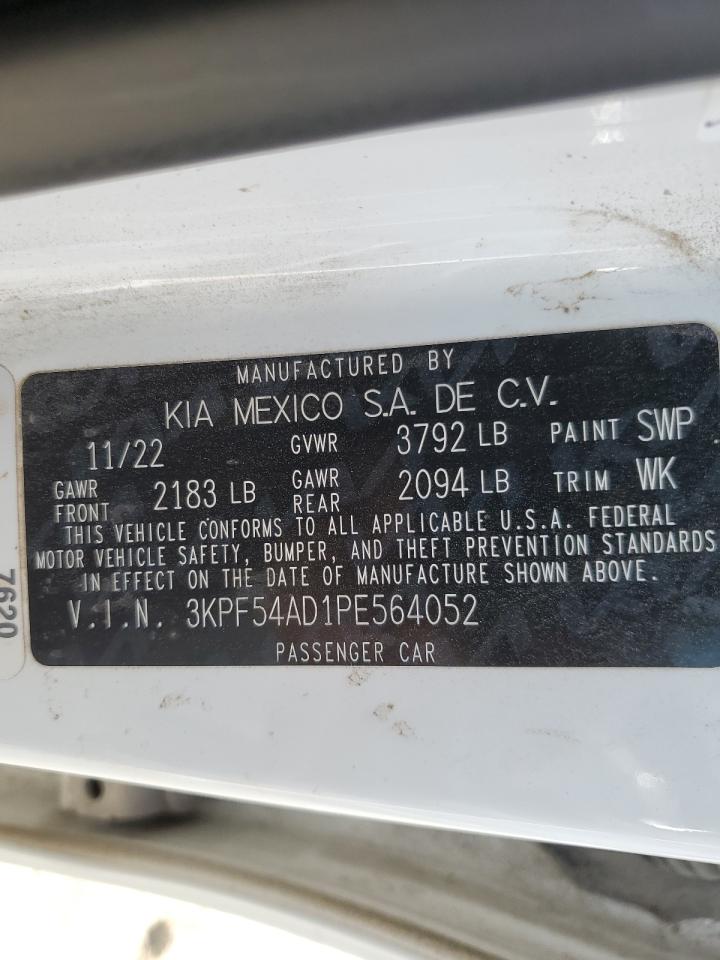 2023 KIA FORTE GT LINE VIN:3KPF54AD1PE564052