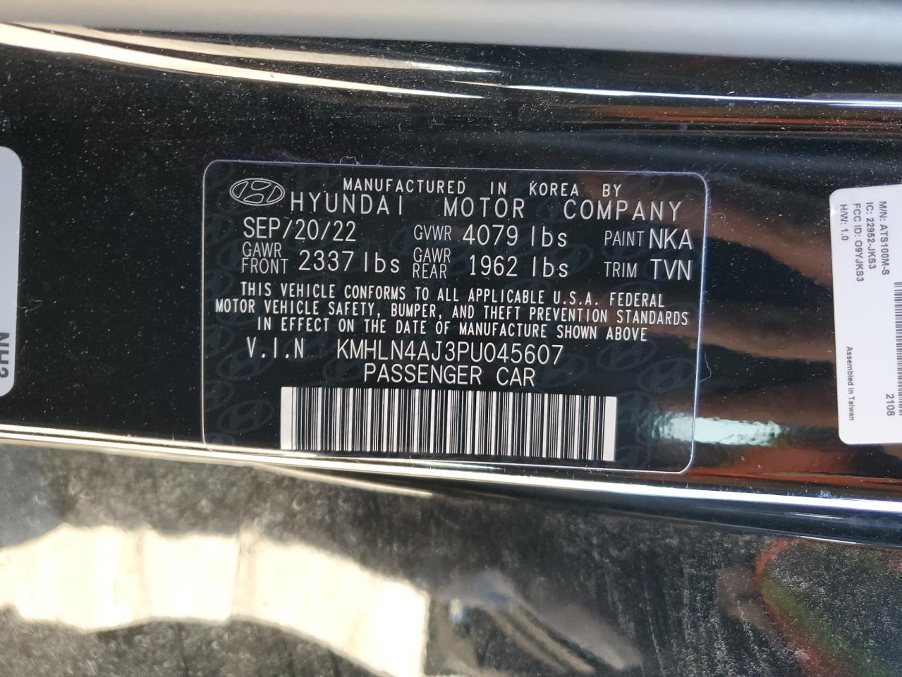 2023 HYUNDAI ELANTRA LIMITED VIN:KMHLN4AJ3PU045607