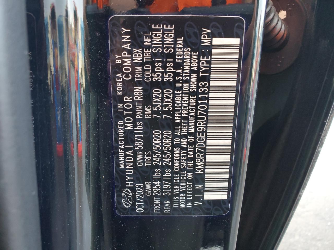 2024 HYUNDAI PALISADE CALLIGRAPHY VIN:KM8R7DGE9RU701133