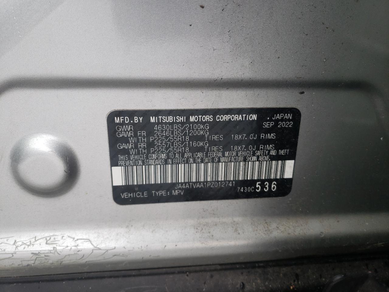 2023 MITSUBISHI ECLIPSE CROSS LE VIN:JA4ATVAA1PZ012741