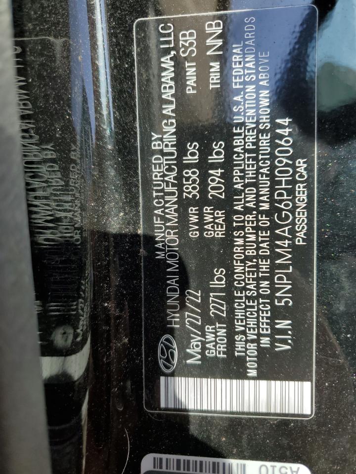 2023 HYUNDAI ELANTRA SEL VIN:5NPLM4AG6PH090644