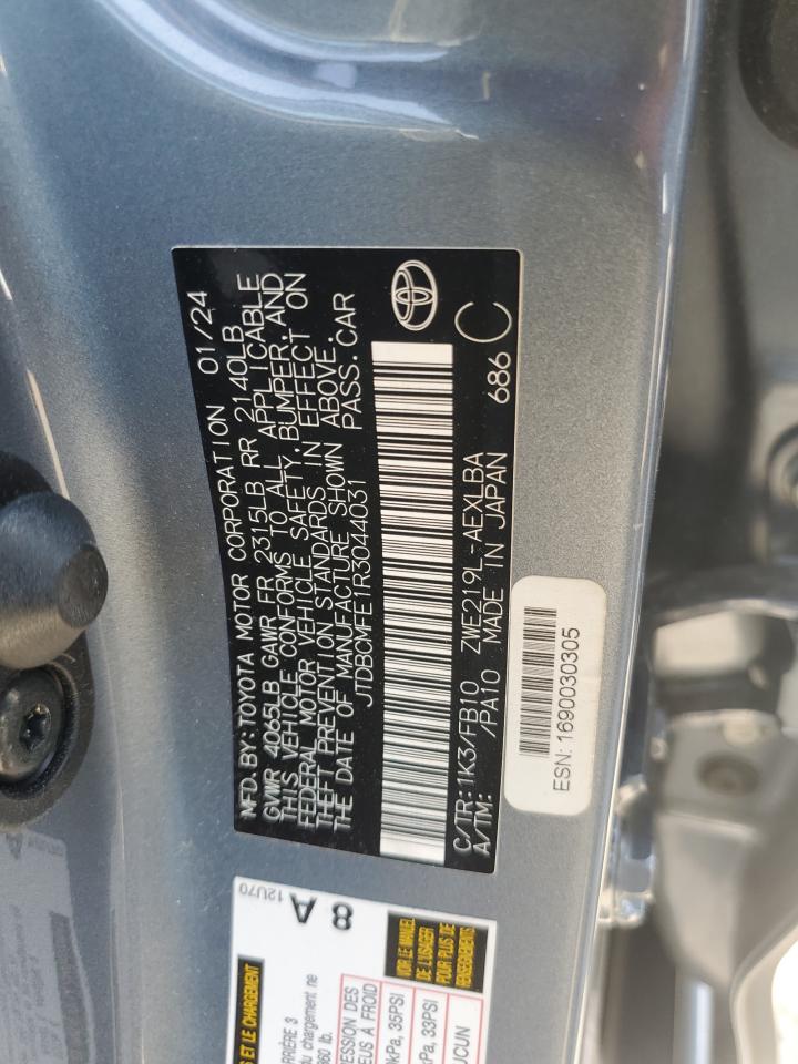 2024 TOYOTA COROLLA LE VIN:JTDBCMFE1R3044031