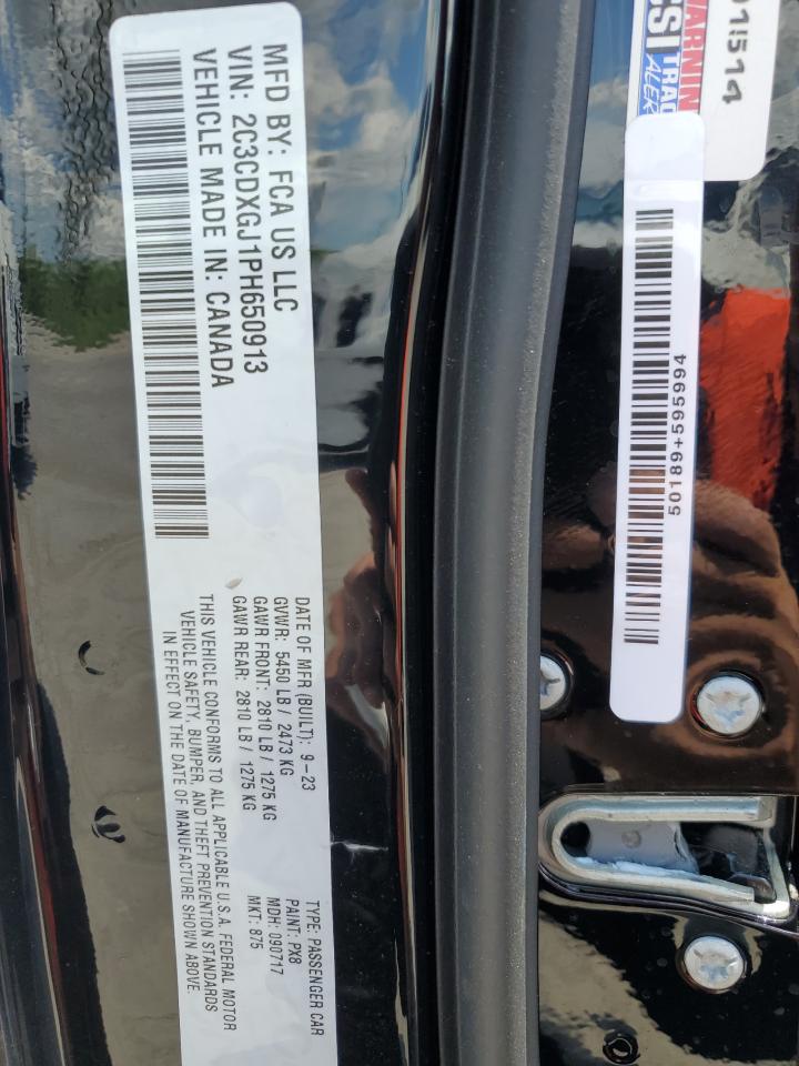 2023 DODGE CHARGER SCAT PACK VIN:2C3CDXGJ1PH650913