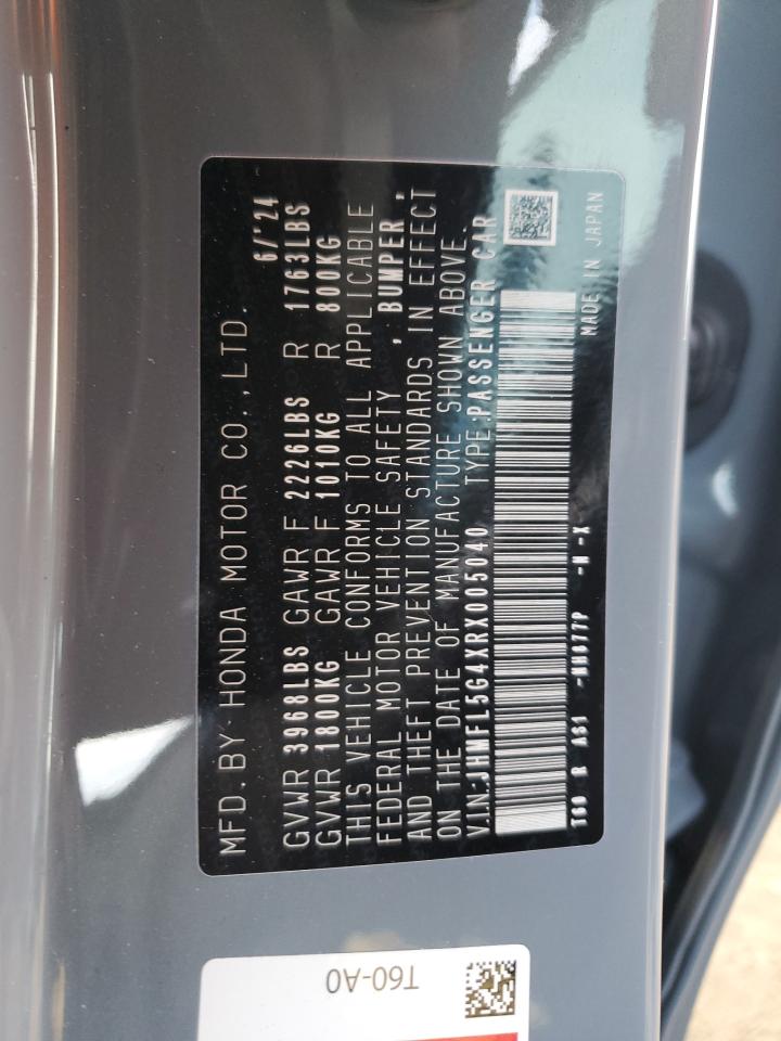 2024 HONDA CIVIC TYPE-R VIN:JHMFL5G4XRX005040