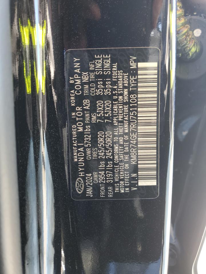 2024 HYUNDAI PALISADE CALLIGRAPHY VIN:KM8R74GE7RU751108