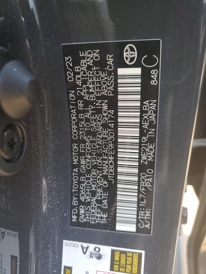 2023 TOYOTA COROLLA LE VIN:JTDBCMFE9P3014174