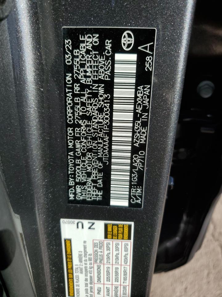 2023 TOYOTA CROWN XLE VIN:JTDAAAAF1P3003413