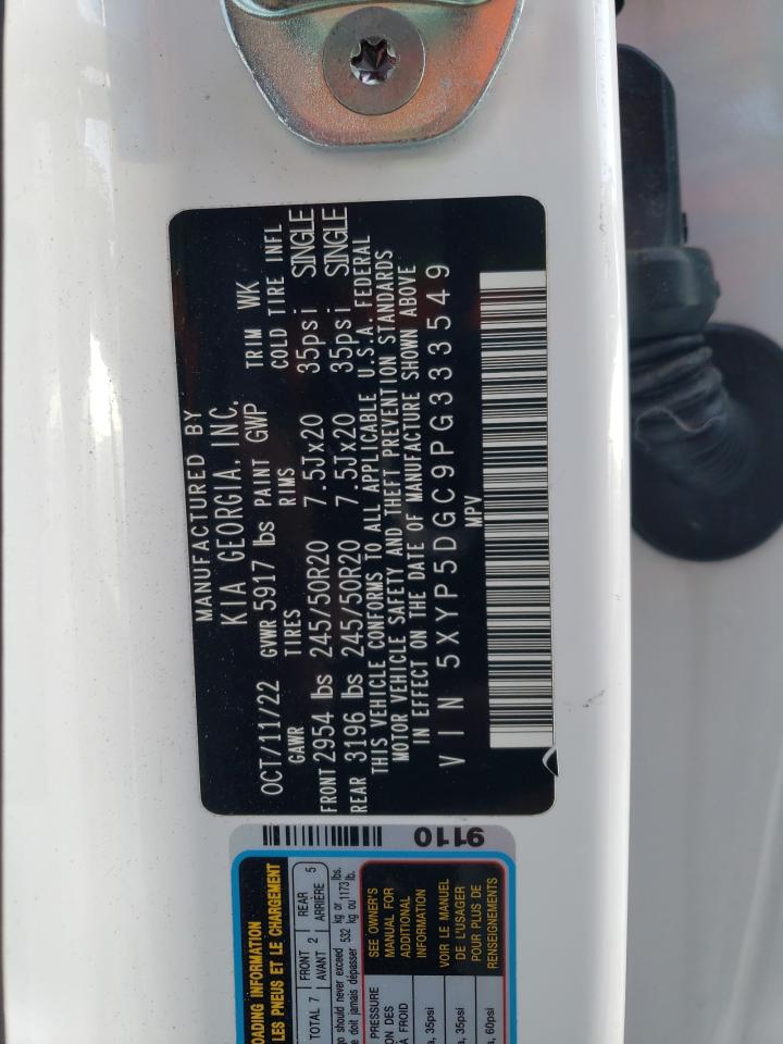 2023 KIA TELLURIDE SX VIN:5XYP5DGC9PG333549