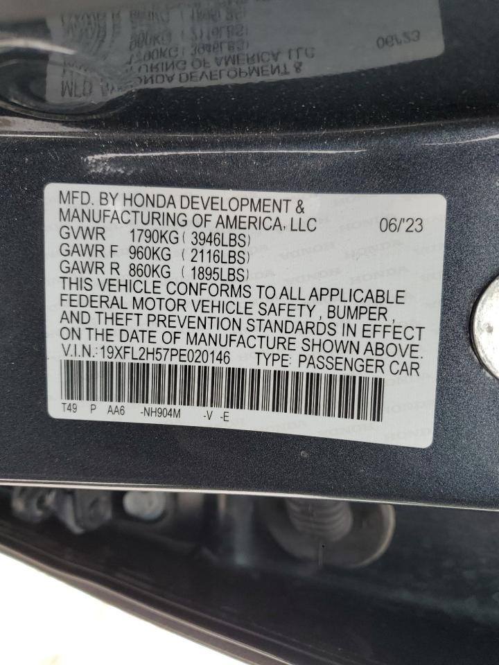 2023 HONDA CIVIC LX VIN:19XFL2H57PE020146