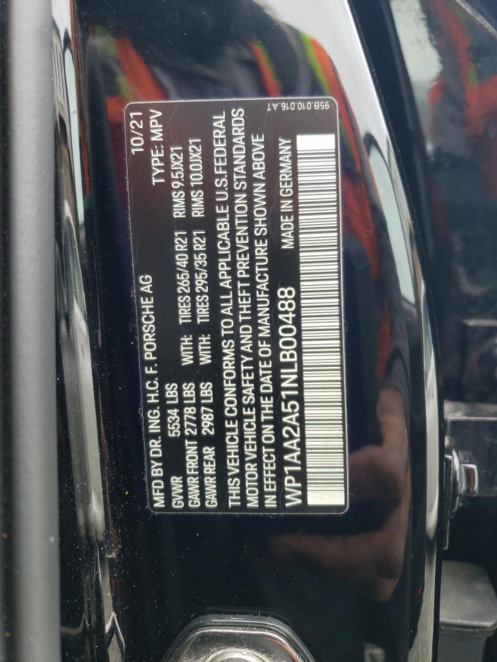 2022 PORSCHE MACAN  VIN:WP1AA2A51NLB00488