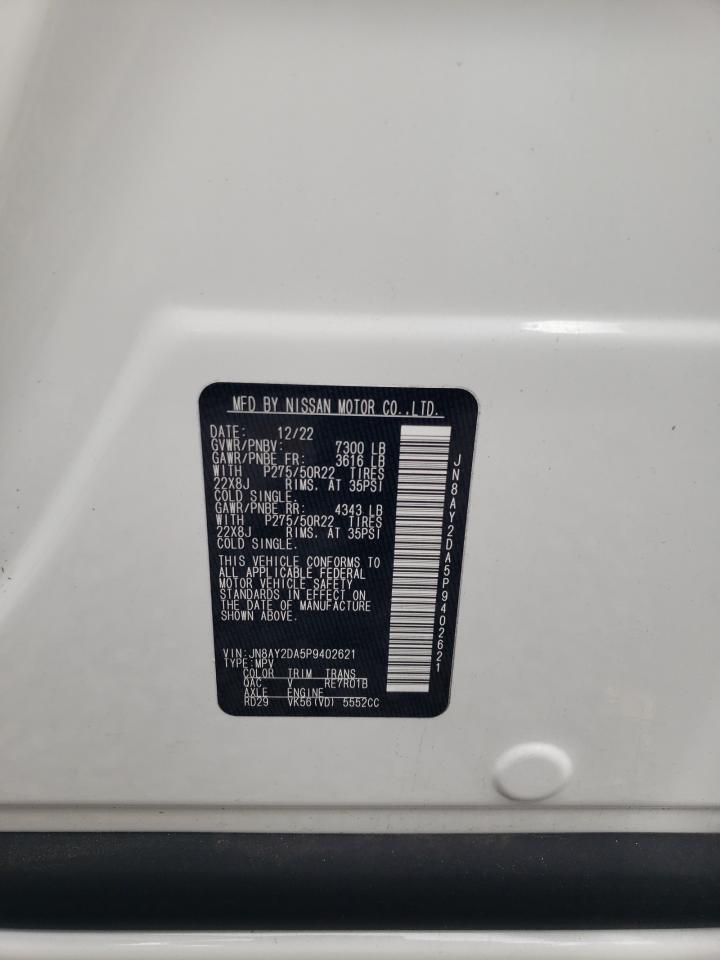 2023 NISSAN ARMADA PLATINUM VIN:JN8AY2DA5P9402621