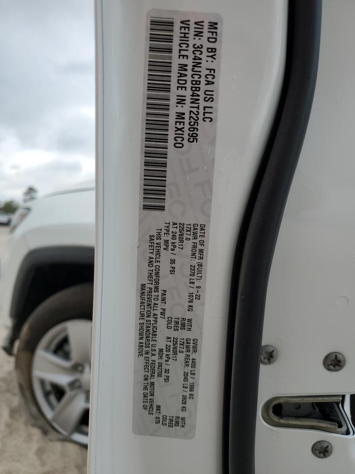2022 JEEP COMPASS LATITUDE VIN:3C4NJCBB4NT225695