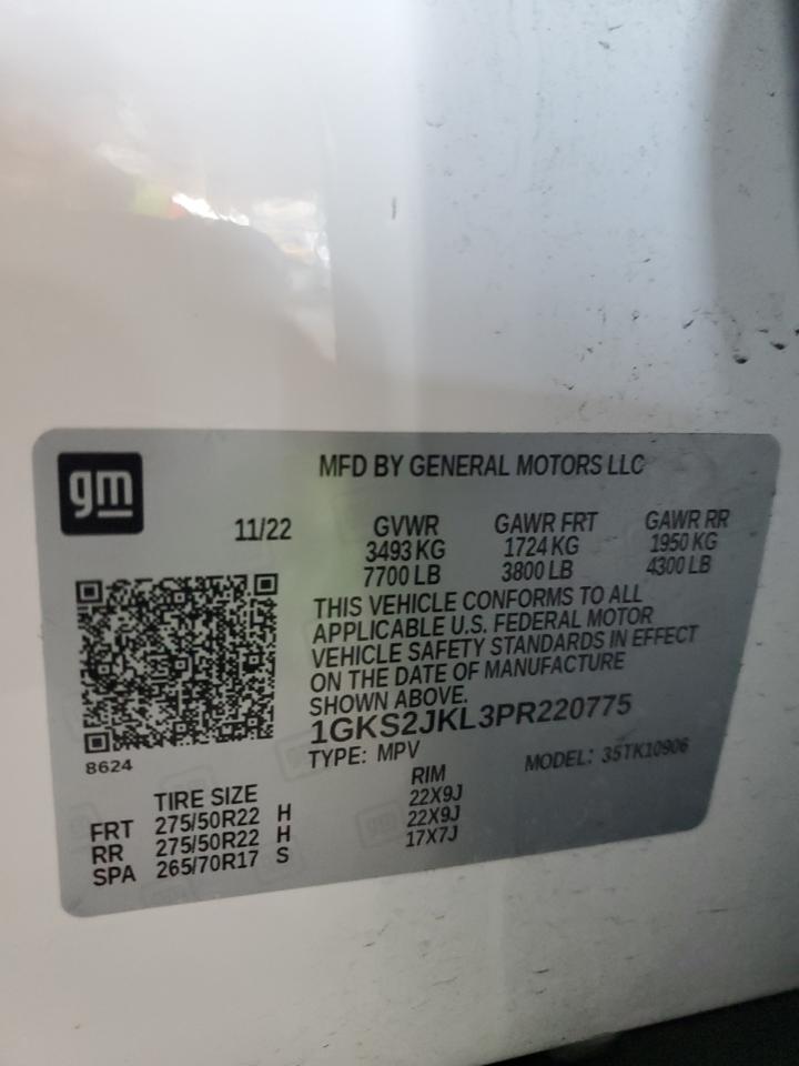 2023 GMC YUKON XL DENALI VIN:1GKS2JKL3PR220775