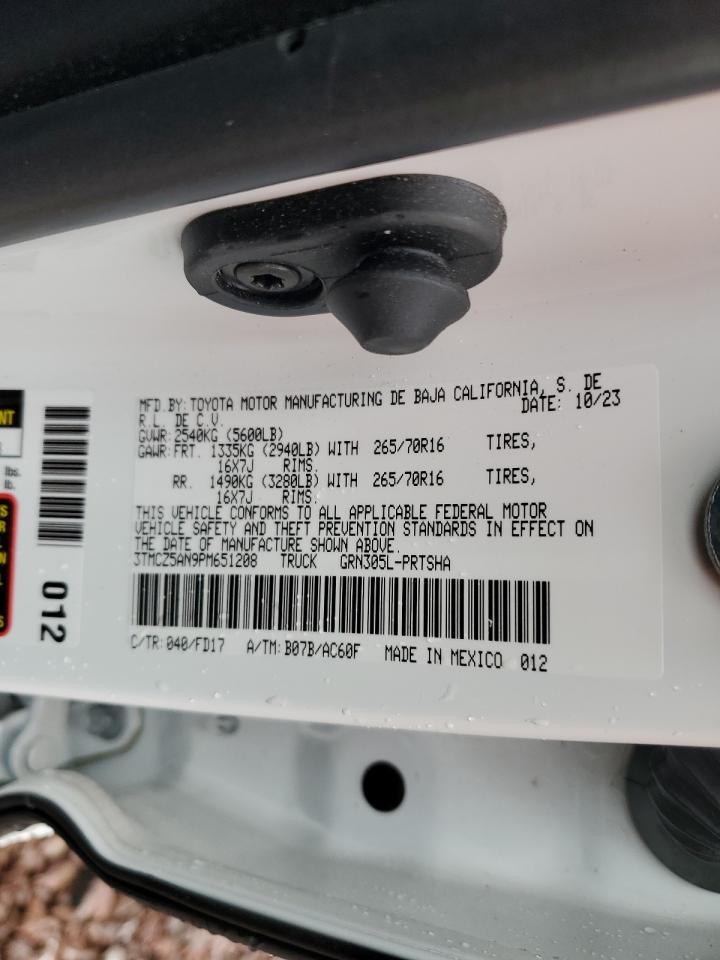 2023 TOYOTA TACOMA DOUBLE CAB VIN:3TMCZ5AN9PM651208