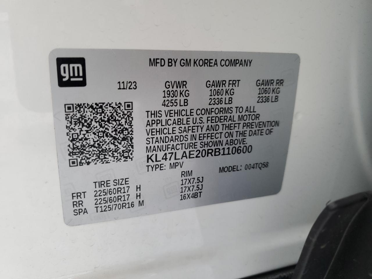 2024 BUICK ENVISTA PREFERRED VIN:KL4CJASB9JB704583